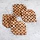 Beautiful Check Pattern Wooden Coasters - Pack of 4